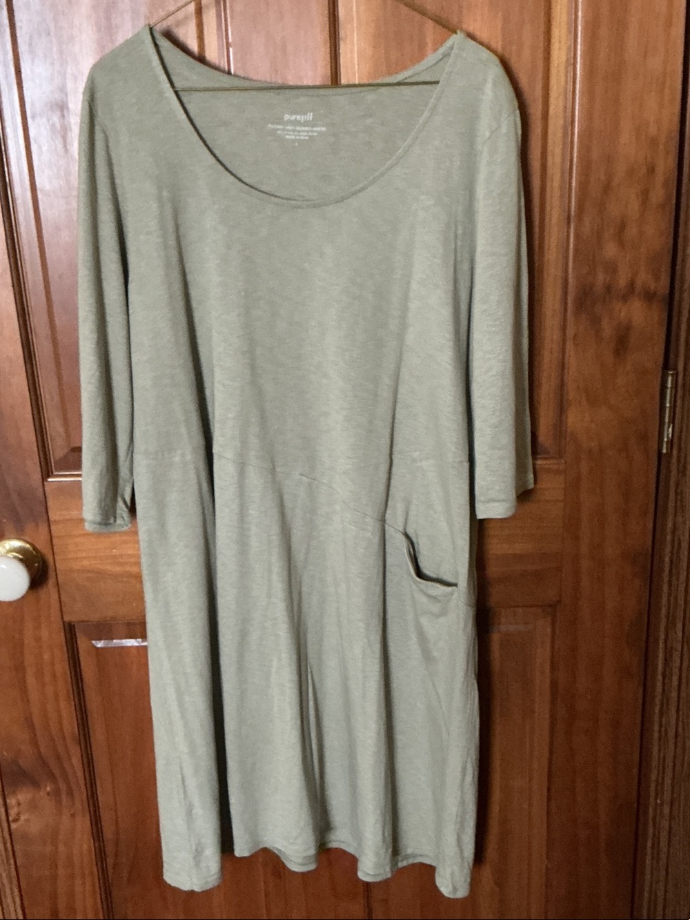 J. Jill Olive Scoop-Neck Midi Dress with Pocket